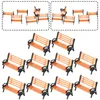 Dekoracyjne kwiaty dekoracji ogrodu Model Park Bench Bench Free to HO Plastic 0,79 0,55 0,35 cala/2 1,4 0,9 cm 10pcs Wysoka jakość