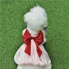 Cão vestuário moda vestidos roupas para animais de estimação malha filhote de cachorro princesa vestido tule saia com gravata borboleta traje de festa de aniversário para cães pequenos