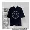 Designer Nanyou Donna 24ss Primavera Estate Nuove donne Stampato Volto sorridente Semplice Girocollo T-shirt a maniche corte Tutto cotone Fondo Top 2XK1