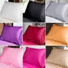 Pillow Solid Color Emulation Ice Silk Satin Pillowcase Comfortable Multicolor Cover For Bed Throw Single