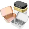 Presentförpackning 5st Tin Box gångjärn Lock Portable Rectangular Container Small Accessory