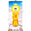 Sculptures Amitabha Buddha's portrait, Taoist Feng Shui Zhaocai silk scroll painting, Decorative painting of living room porch