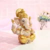 Sculptures 1PC Home Decor Ganesha Figurine Elephant God Statue Religious Ornaments Resin Indian Fengshui Lord Hindu God Sculpture