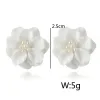 Boucles d'oreilles polyvalentes fleur imitation perle décor résine matériel bijoux de mode cadeaux pour maman femme petite amie livraison directe Otzvt