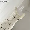 Casual klänningar polka dot spets rygglös klänning kvinnor kläder sommar vita klubbkläder för vestidos elegantes para mujer