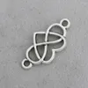 Charms 25pcs Fashion Alloy Antique Silver Color Heart Infinity Connector 12 18mm AAC521