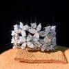 Womens Diamond Ring Fashion Leaf Ring Jewelry Wedding Engagement Ring For Women252l