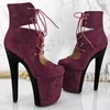 Dance Shoes 20CM/8inches Suede Upper Modern Sexy Nightclub Pole High Heel Platform Women's Ankle Boots 158