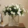Fleurs décoratives 27 têtes bouquets de marguerites blanches chrysanthème en soie artificielle fleur réaliste décoration de mariage centres de table