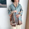 Scarves Woman's Imitation Cashmere Ink Painting Scarf For Women In Winter Thickened Warm Shawl Outfit