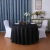 Tapis de table de décoration de mariage, couverture ronde en Polyester et lin, couleur unie, hôtel, Banquet, fête d'anniversaire, vente en gros, mode Durable