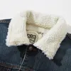 Alta qualidade 350g cordeiro cmere denim jaqueta masculina de pelúcia espessada outwear inverno super quente jean jaqueta com forro de lã a0jL #