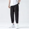 Męskie spodnie wiosna mężczyźni cienki lodowy jedwabny jedwabny japoński kolor solidny luźny kolor plus rozmiar szybki suchy spodnie moda harem mężczyzna