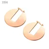 Hoop Earrings ViiEee Round Shape Rectangular Notch Punk Rose Gold Color 316L Stainless Steel Party Anniversary Jewelry VE18071