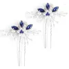 Hårklämmor Barrettes Brudtillbehör Rhinestone Headbonad Code Hairn Pin Exquisite U-formad gaffel Släppleverans smycken Hårhår Oto9c