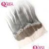 Fechamento de cabelo cor cinza renda reta frontal ombre brasileiro virgem humano cinza 13x4 orelha para com produtos de entrega de gota de bebê remy dhkju