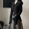 女性のブラウスE-女王ゴシックブラックシャツヤマモトスタイルダーク美学ブラウス女性不規則デザイナー服エモアルチグランジトップY2K