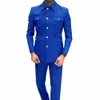 gn Bom Royal Blue África Estilo Ternos Para Homens Ouro Butt Square Collar Custom Made Formal Casual Busin Party Costume Homme o1Hc #