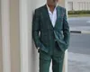 Neue Männer Anzug Maßgeschneiderte 2 Stücke Pailletten Grün Plaid Streifen Blazer Hosen Einreiher Busin Hochzeit Plus Größe Maßgeschneiderte D9ns #