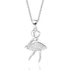 Wisiorki S925 Sterling Silver Urocza tańcząca dziewczyna wisiorek pendies secklace Europe and the United States Simplicity Fashion Ballet