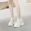 أحذية غير رسمية Krasovki 11cm Air شبكة جلدية أصلية منصة قابلة للتنفس Wedge Microfiber Women Summer Hollow Chunky Sandals