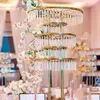 Square Clear Acrylic plastics bead Flower Stand Table Decorations Wedding Crystal Flowers Display Stands for Weddings Centerpieces