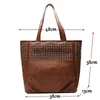 Topphandtag väskor kvinnor axel pu läder väska mode handväska retro flod damer stor tote handväska h240328