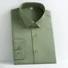 taglie forti elastiche solide camicie a maniche lg per uomo slim fit camicia formale morbida busin ufficio vestiti bianchi articoli gratuiti per la nave l7DT #