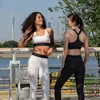 AL Mulheres Conjunto de colete de ioga Ternos Sutiãs esportivos Top + Calça Terno Sutiã Alças ajustáveis Suporte médio Colete de ginástica Calça de moletom de corrida de cintura alta Dança Pilates Muse Sportswear