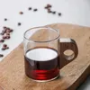 Wine Glasses Glass Coffee Cups Wood Handle Latte Small Tea Milk Mugs Kitchen Gadgets For Cappuccino Beer Espresso Juice