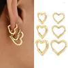 フープイヤリングゴールドカラーハートシェイプ女性のための耳のバックルサークリートレンディな魅力小さなイヤリングファッションジュエリーギフト284i