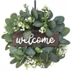 Leaf Door Eucalyptus Wreath Welcome Decor Artificial Garland Fake Plants Wedding Party Backdrops Hanging Ornament