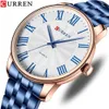 Curren/Carren 8422 Casual Men's Quartz Watch Large Dial Roman Digital Steel Band Minimalist Watch