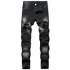 Erkek İlkbahar ve Yaz Günlük Yırtık Kot Düz Bacak Fi Pantolon Jean Glitter Boy 10 Q4AV#