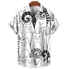 Мужские гавайские рубашки Dazn с кошачьим узором, большие размеры, с цветочным принтом Masculina Medusa Camisa Social For Carto, одежда с принтом граффити, новинка 74iG #