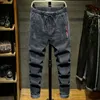 Большие размеры 7XL 8XL 9XL 10XL мужские джинсы уличная одежда шаровары с большим карманом эластичные повседневные джинсовые брюки мужской бренд 471W #