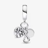 Family Infinity Triple Dangle Charm Pandoras 925 STERLING Gümüş Lüks Cazibe Set Seti Yapma Kalp Takımları Tasarımcı Kolye Orijinal Kutu En Kalite