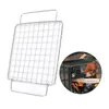 Verktyg BBQ Charcoal Grate Barbecue Grill Wire Grid Meshes Net w/2 Handtag Rostfritt stål Mattillbehör