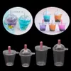 Jewelry Components 10Pcs Mini Frappuccino Cup Coffee Cup Dollhouse Miniature Simulation Plastic Cake Cream Cups Keychain Making253S