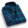 men Printed Plaid Casual Lg Sleeve Luxury Shirt High Quality Comfortable Soft Flannel Spring Autumn Fi Brand Shirts H0GH#