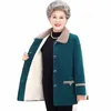 middle-aged Mothers Faux Wool Coat 2023 Autumn Winter Loose Lg-sleeve Outerwear Solid Female Jacket Parkas Casual Tops W26 41OE#