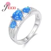 Bagues de cluster Belle forme de coeur Soeur Fille Cadeau d'anniversaire 925 Sterling Argent Zircon Cubique Haute Qualité Femmes Danse Bijoux