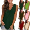 Women's Tanks Women Tank Tops Loose V Neck T Shirts 2024 Summer Casual Fashion Clothing Camisoles Beach Wear