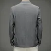 Meilleure qualité Hommes Casual Classique Gris Noir Blazer 2022 Nouveautés Printemps et Automne Mâle Rayé Busin Costume De Luxe Vestes T32r #