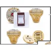 Drie stenen ringen -2021 Tampa Bay Buccanee Championship Ring Display Box Souvenir Fan Mannen Cadeau Groothandel Maat 8-14 Drop Delivery Jewel Otm8F