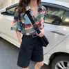 Women's Blouses Summer Vintage Shirts Women Print Retro Cool Loose Korean Style Trendy All-match Chic Ins Chiffon Female Top Blusas
