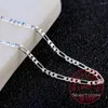 Ciondoli in argento sterling 925 16/18/20/22/24/26/28/30 pollici 2mm piatto collana a catena laterale per le donne uomo moda gioielli festa di nozze