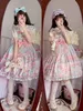 Sweet Lolita Dr Femmes Vintage Gothique Imprimé Manches D'été Dr Japonais Arc Ours Kawaii Princ Maid Dres JSK K6YK #