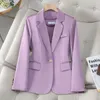 Tweedelige damesbroek Acetaatpakken voor lente Dames Professioneel temperament Mode Enkele knop Slanke blazer en kantoor Dames Werk