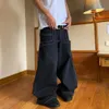 Y2k novo padrão bordado harajuku punk hip hop jeans de cintura alta vintage baggy jeans masculino street wear calças largas perna r0zo #